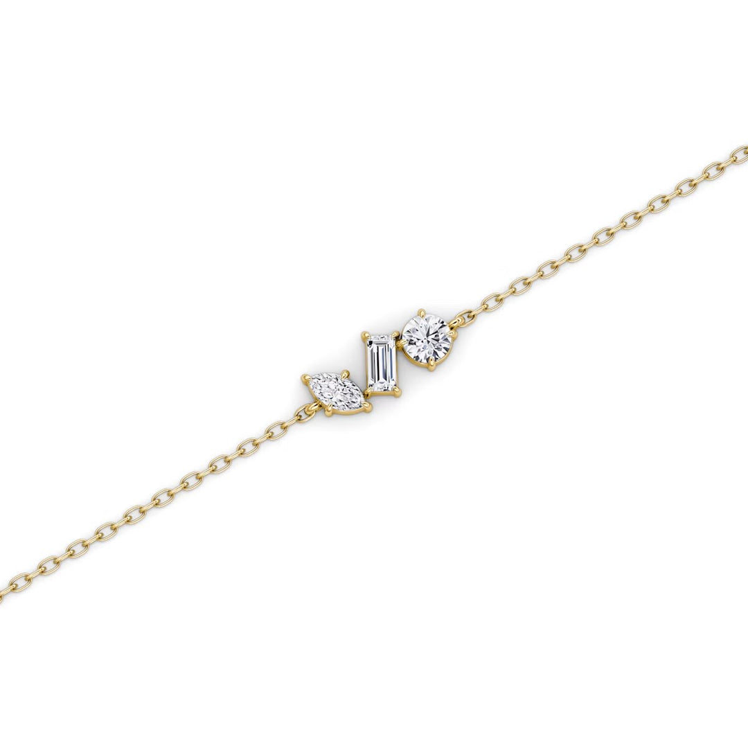 Tri stone diamond bracelet