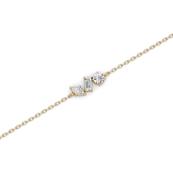 Tri stone diamond bracelet