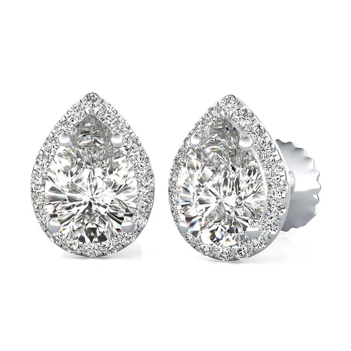 Pear Halo Earrings