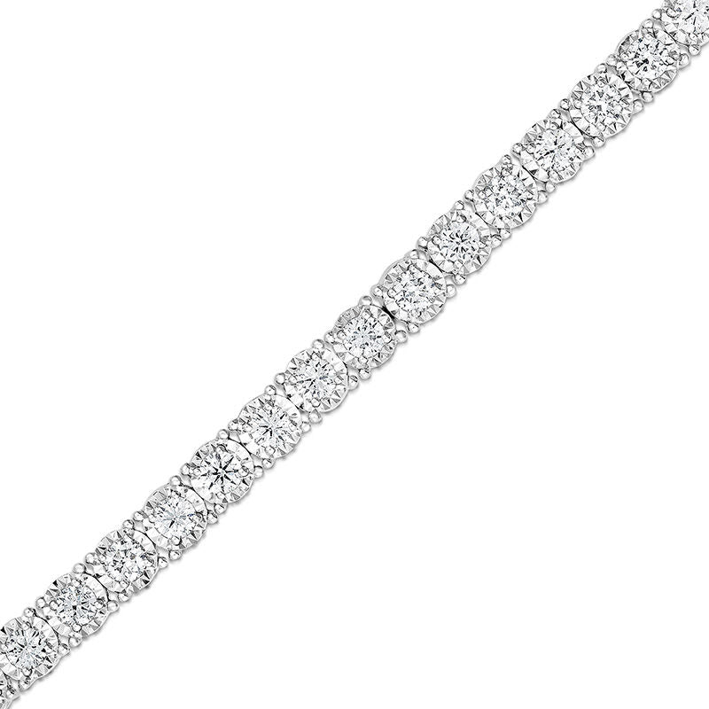 Round Diamond Tennis Necklace