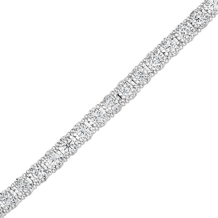 Round Diamond Tennis Necklace